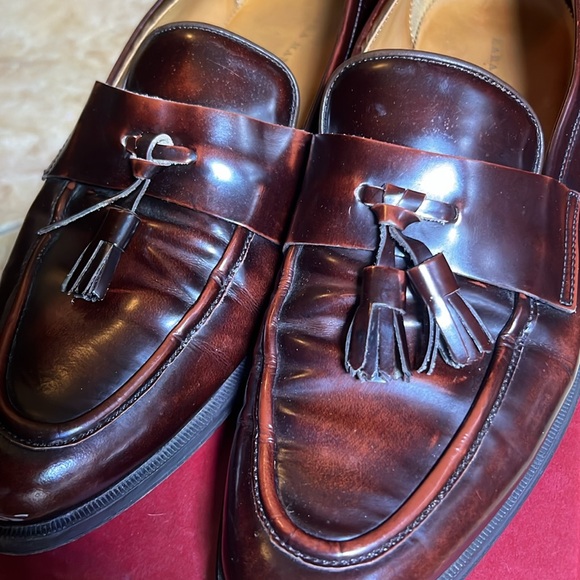 Zara Man Burgundy Shiny Leather Tassel Loafers, Size 43 EU main image 9